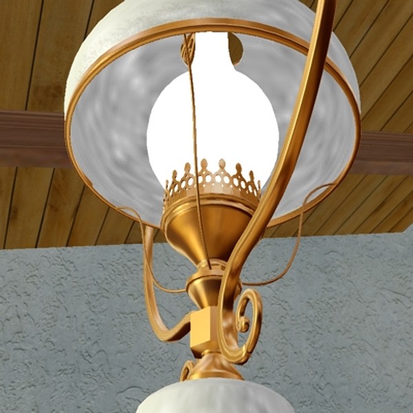 3d hanging brass lamp - Hanging Brass Lamp by piedrabuena